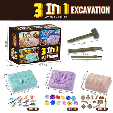 3 IN 1 EXCAVATION MAGIC WAND KIT FIND & BUILD
